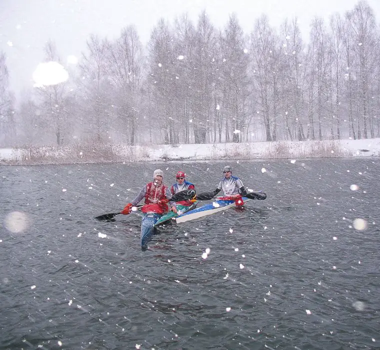 Kayaking in winter