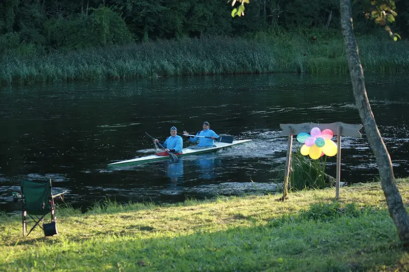 Overnight kayak marathon finish