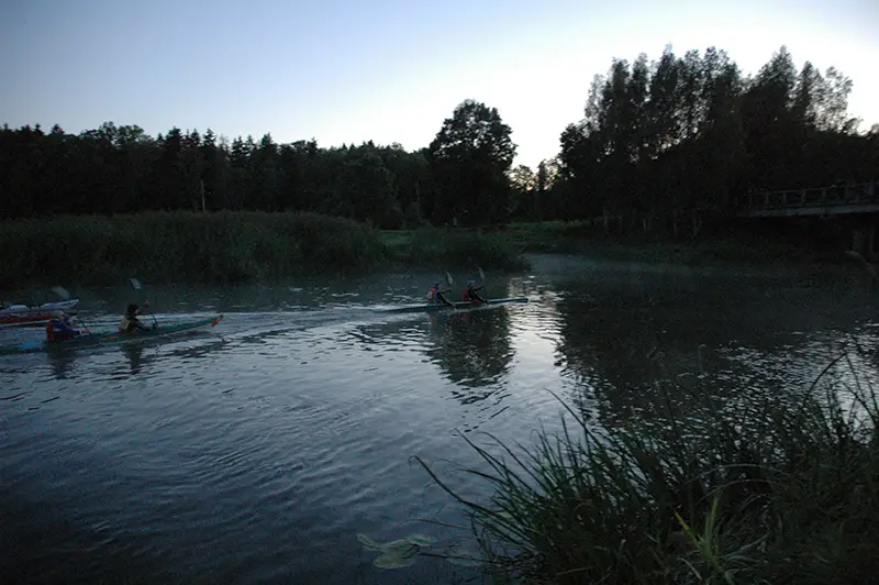 The start of the overnight kayak marathon