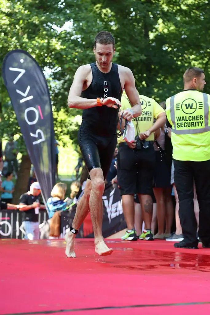 My first Ironman triathlon swim exit