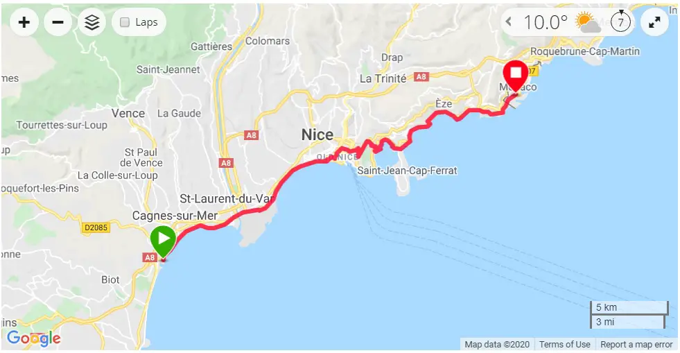 Cycling From Nice To Monaco Route 