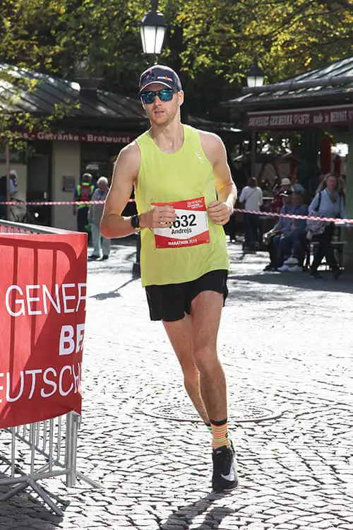 Suffering during a marathon in warm weather