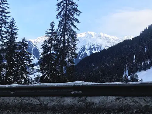 Approaching Davos ski resorts